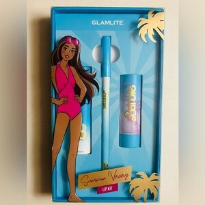 Glamlite x Barbie “Summer Vacay” 3 Piece Lip Kit Set limited edition